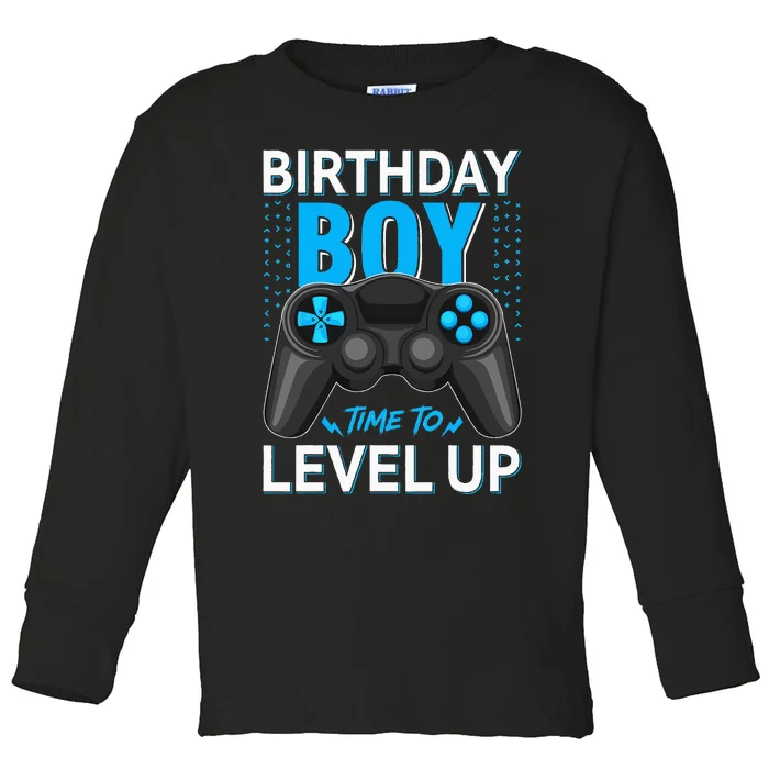 Level Up Birthday Gamer Party Video Game Gift Toddler Long Sleeve Shirt