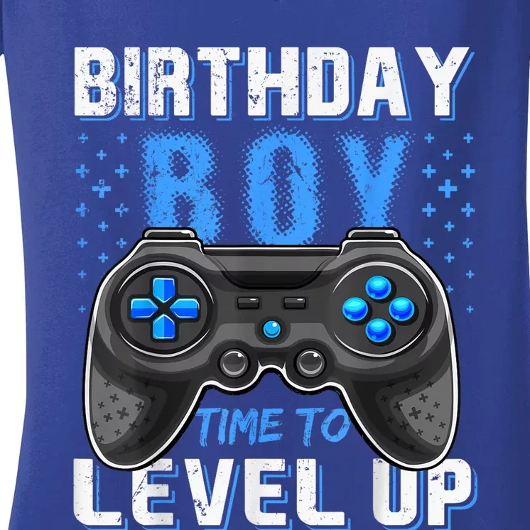 Level Up Birthday Gamer Gift Classic Fit Short Sleeve Black Women's V-Neck T-Shirt