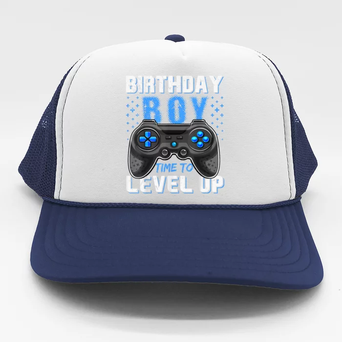 Level Up Birthday Gamer Gift Classic Fit Short Sleeve Black Trucker Hat