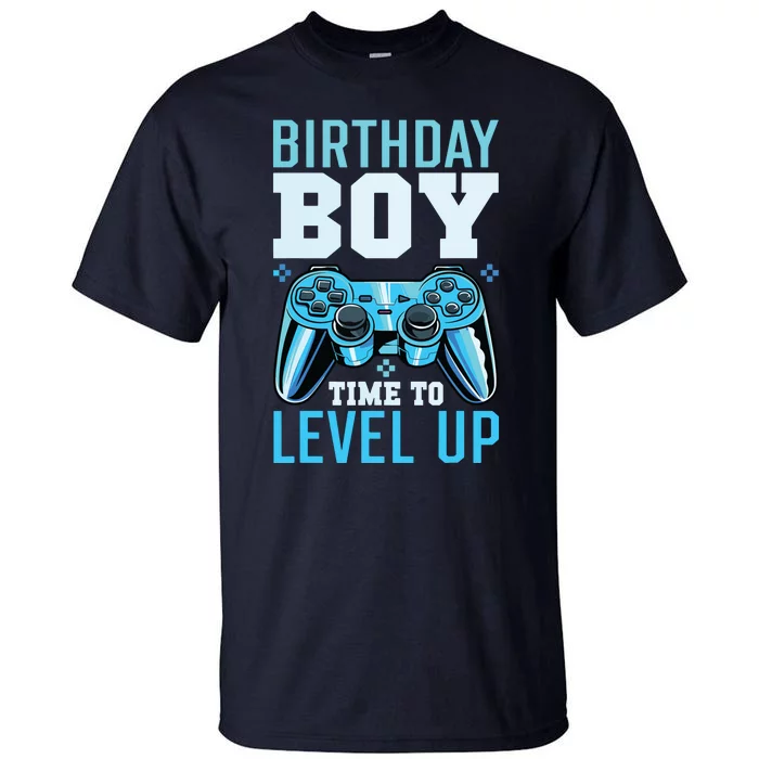 Level Up Birthday Boy Matching Gamer Party Classic Fit Black Tall T-Shirt