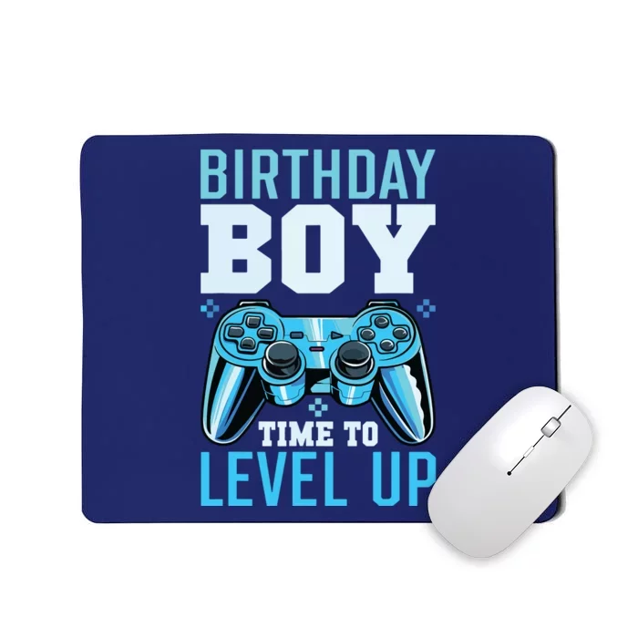 Level Up Birthday Boy Matching Gamer Party Classic Fit Black Mousepad