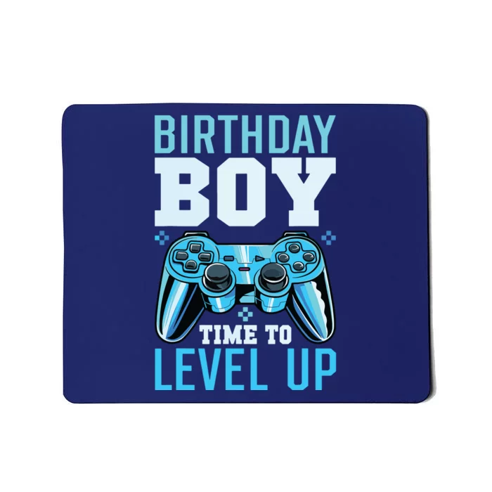 Level Up Birthday Boy Matching Gamer Party Classic Fit Black Mousepad