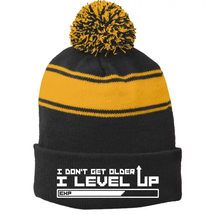 Level Up Birthday Stripe Pom Pom Beanie