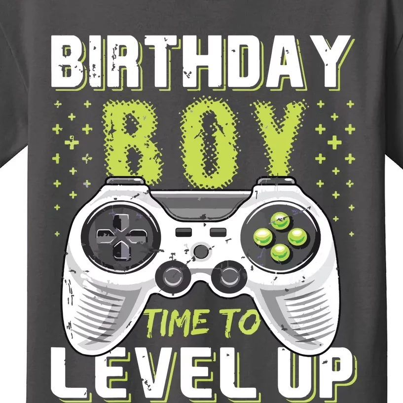 Level Up Birthday Boy Video Game Classic Fit Black Party Gift Kids T-Shirt