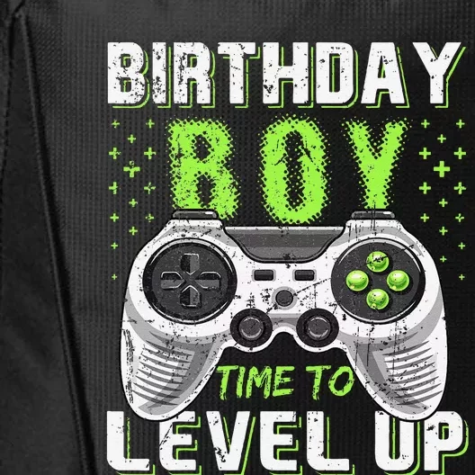 Level Up Birthday Boy Video Game Classic Fit Black Party Gift City Backpack