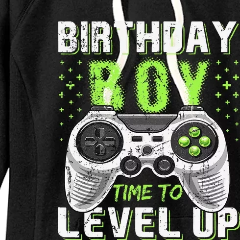 Level Up Birthday Boy Video Game Classic Fit Black Party Gift Women's Fleece Hoodie