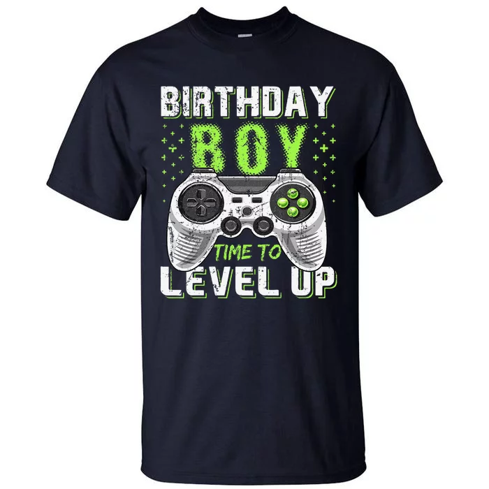 Level Up Birthday Boy Video Game Classic Fit Black Party Gift Tall T-Shirt