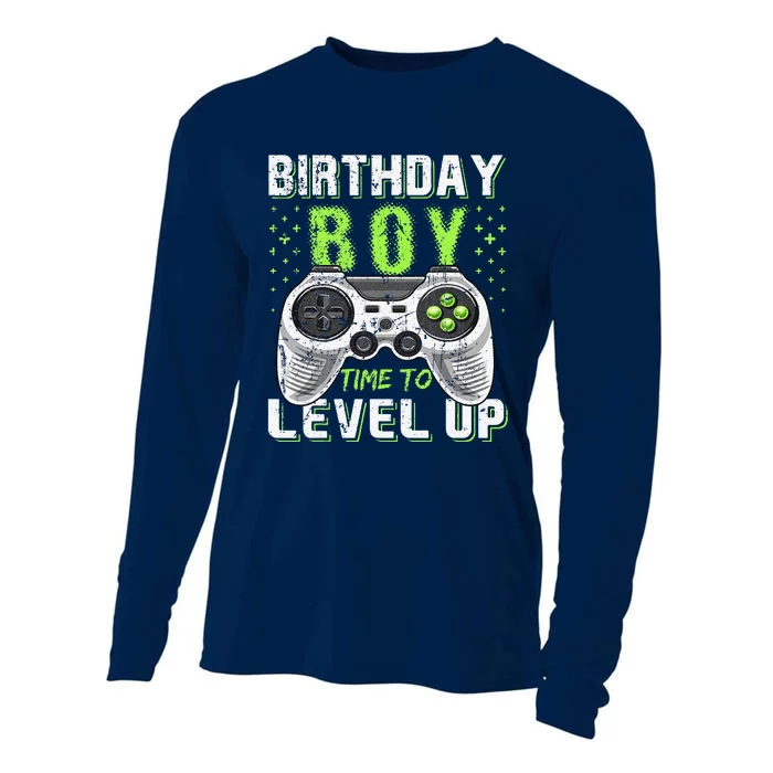 Level Up Birthday Boy Video Game Classic Fit Black Party Gift Cooling Performance Long Sleeve Crew