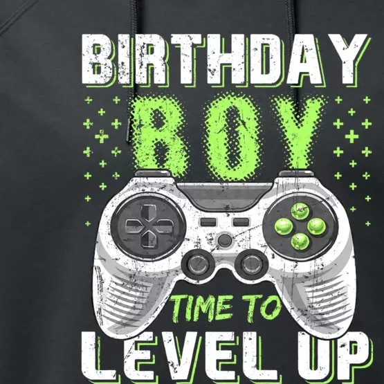 Level Up Birthday Boy Video Game Performance Fleece Hoodie