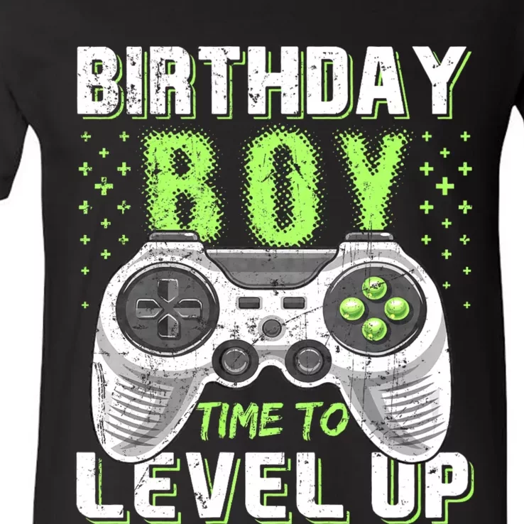 Level Up Birthday Boy Video Game V-Neck T-Shirt