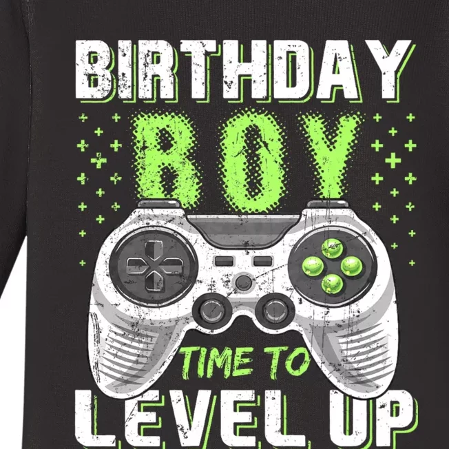 Level Up Birthday Boy Video Game Baby Long Sleeve Bodysuit