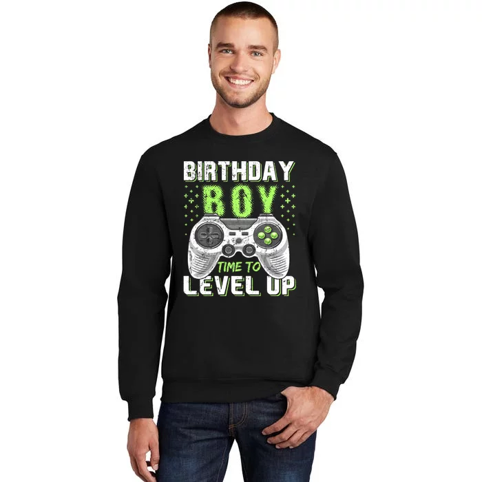 Level Up Birthday Boy Video Game Tall Sweatshirt