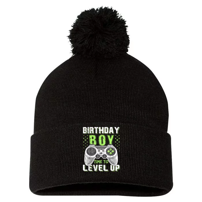 Level Up Birthday Boy Video Game Pom Pom 12in Knit Beanie