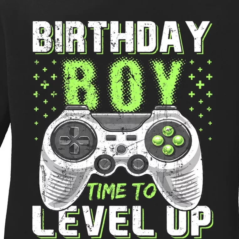 Level Up Birthday Boy Video Game Ladies Long Sleeve Shirt