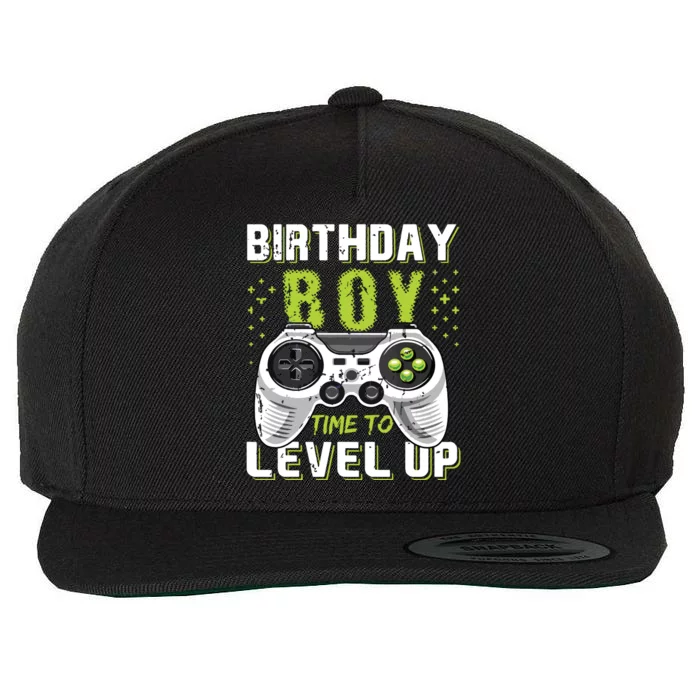 Level Up Birthday Boy Video Game Wool Snapback Cap