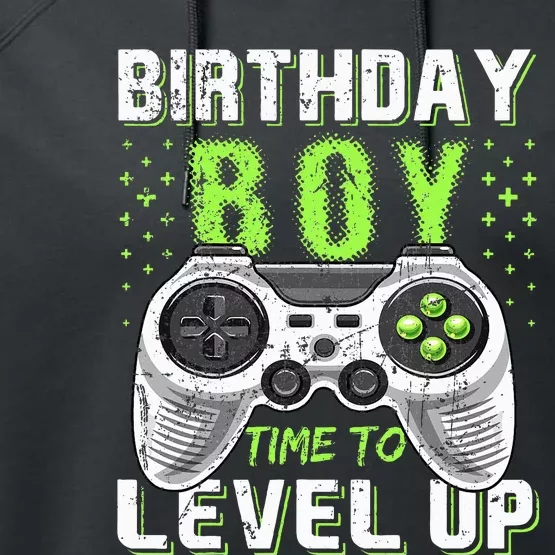 Level Up Birthday Video Game Black Party Gift Performance Fleece Hoodie