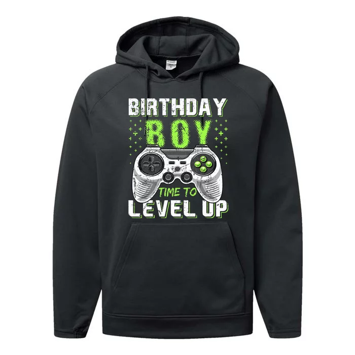 Level Up Birthday Video Game Black Party Gift Performance Fleece Hoodie