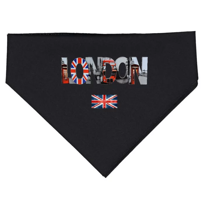 London Uk British Flag England Great Britain USA-Made Doggie Bandana