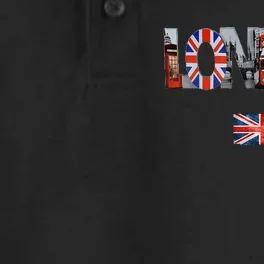 London Uk British Flag England Great Britain Dry Zone Grid Performance Polo