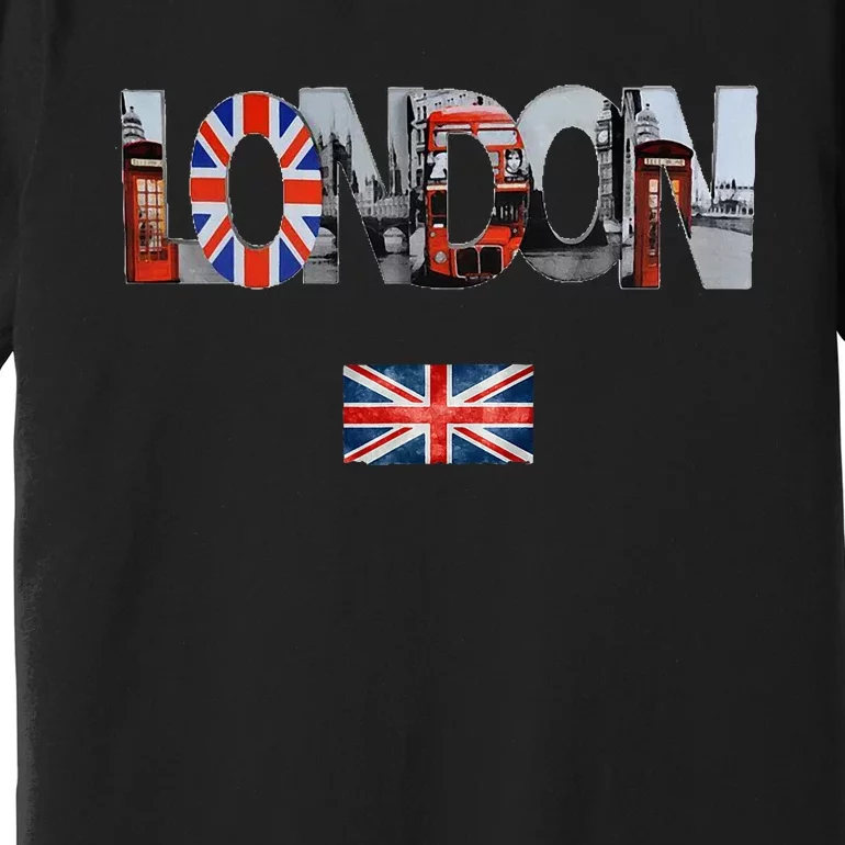 London Uk British Flag England Great Britain Premium T-Shirt