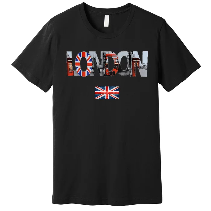 London Uk British Flag England Great Britain Premium T-Shirt