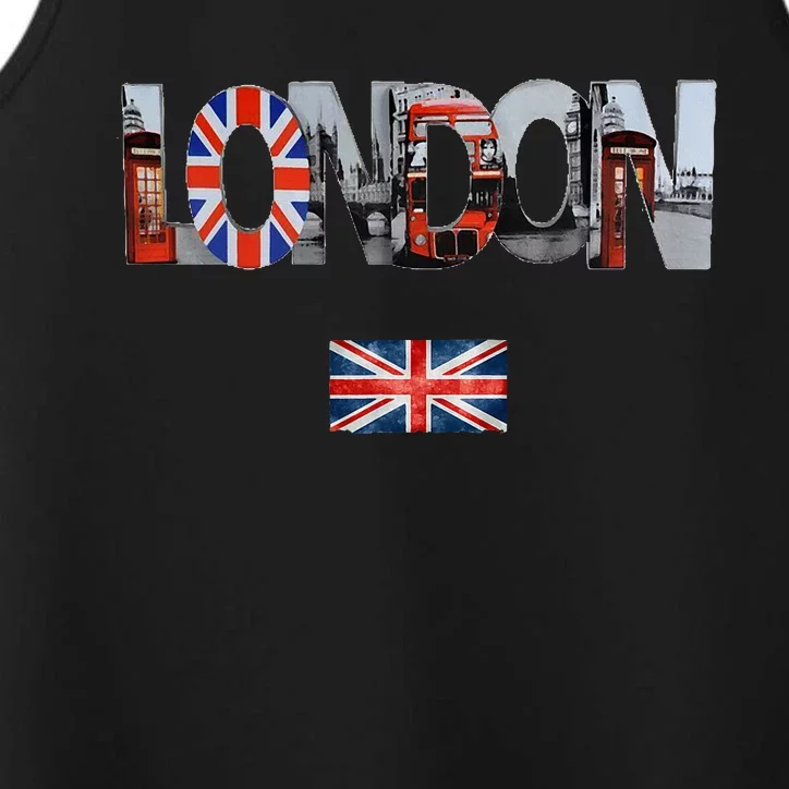 London Uk British Flag England Great Britain Performance Tank