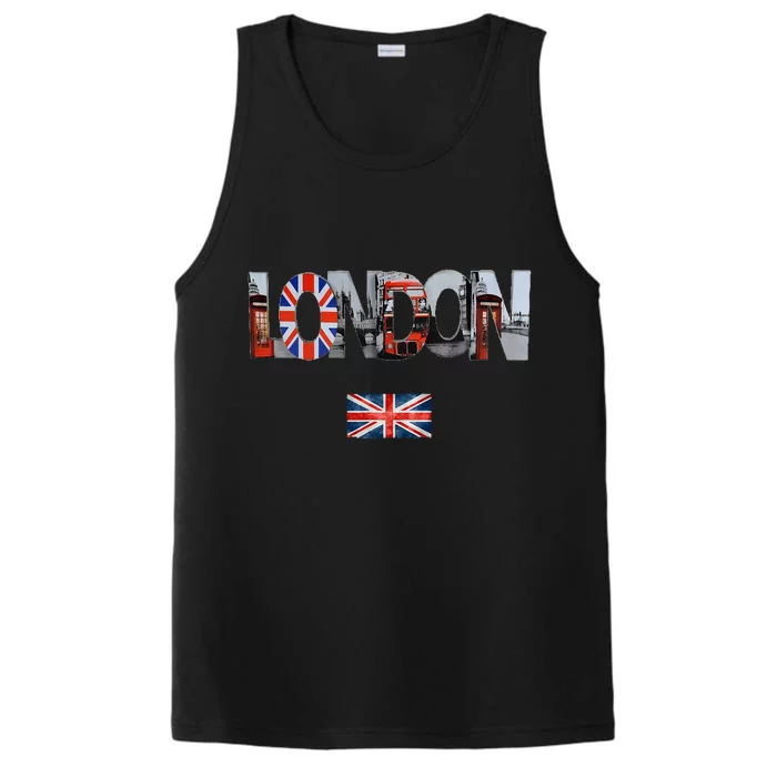 London Uk British Flag England Great Britain Performance Tank