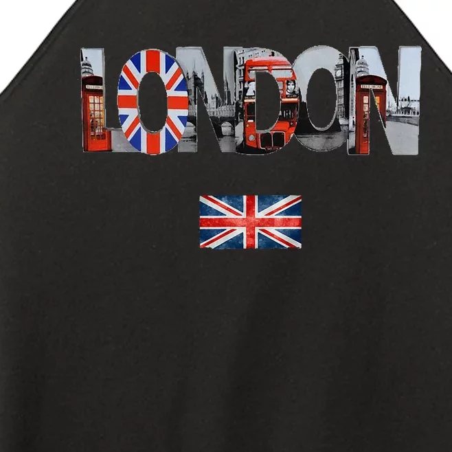 London Uk British Flag England Great Britain Women’s Perfect Tri Rocker Tank