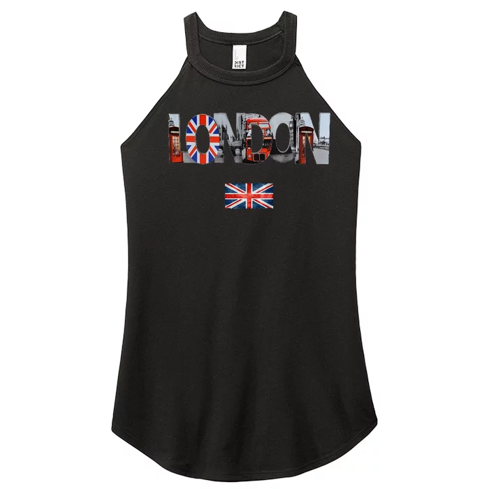 London Uk British Flag England Great Britain Women’s Perfect Tri Rocker Tank