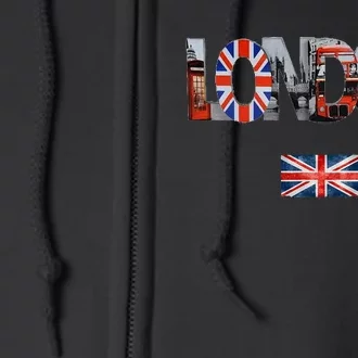 London Uk British Flag England Great Britain Full Zip Hoodie