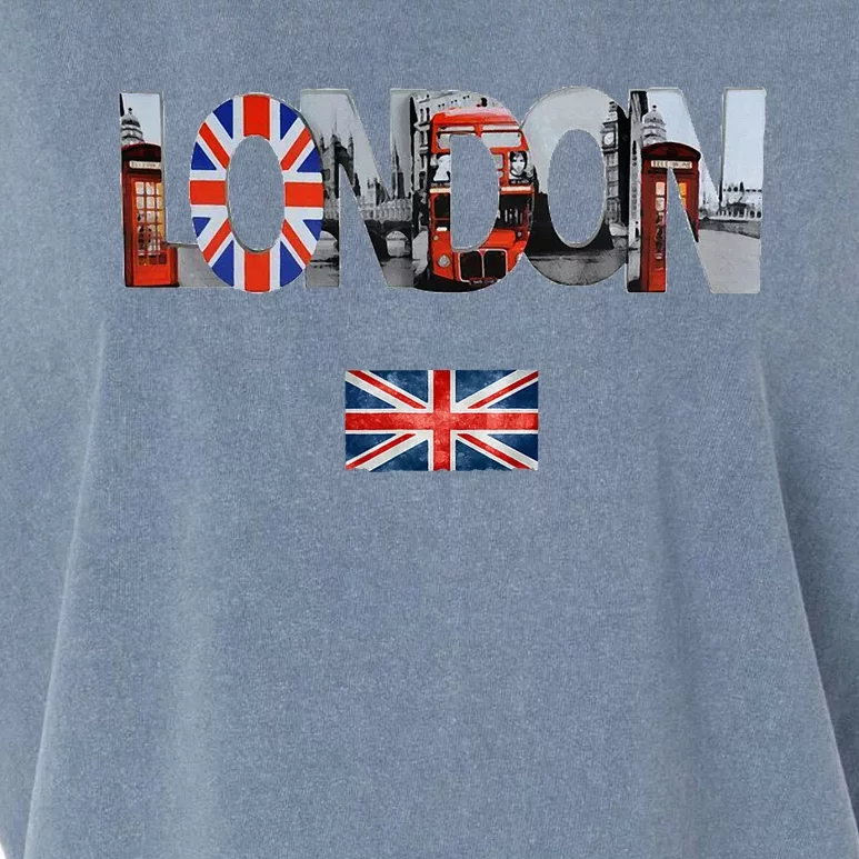 London Uk British Flag England Great Britain Garment-Dyed Women's Muscle Tee