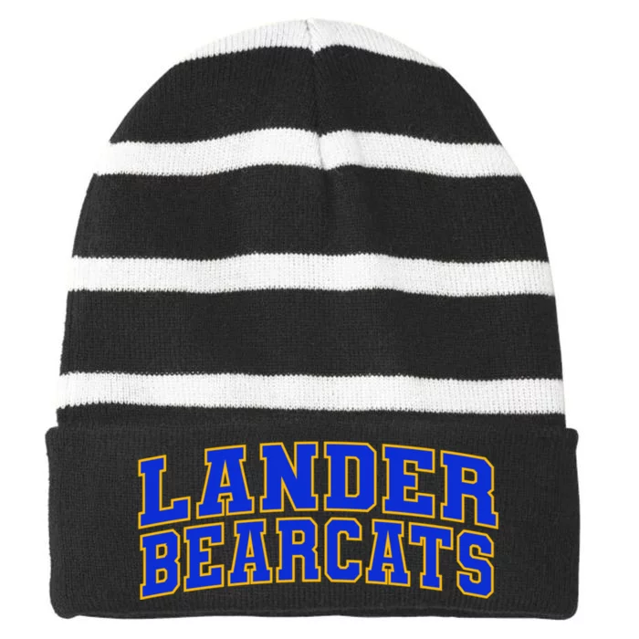 Lander University Bearcats Striped Beanie with Solid Band