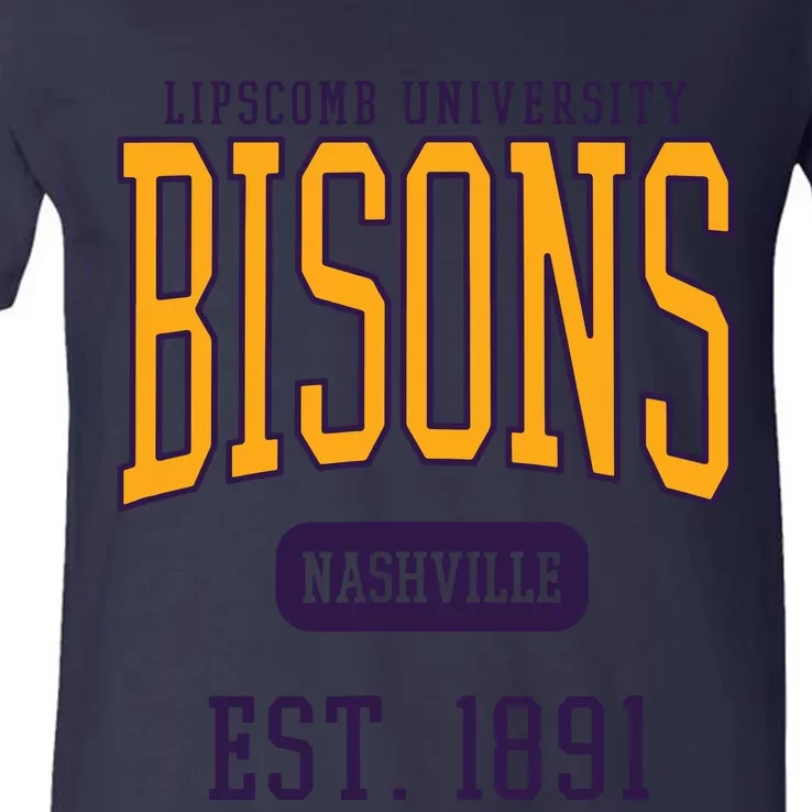 Lipscomb University Bison Est Date V-Neck T-Shirt