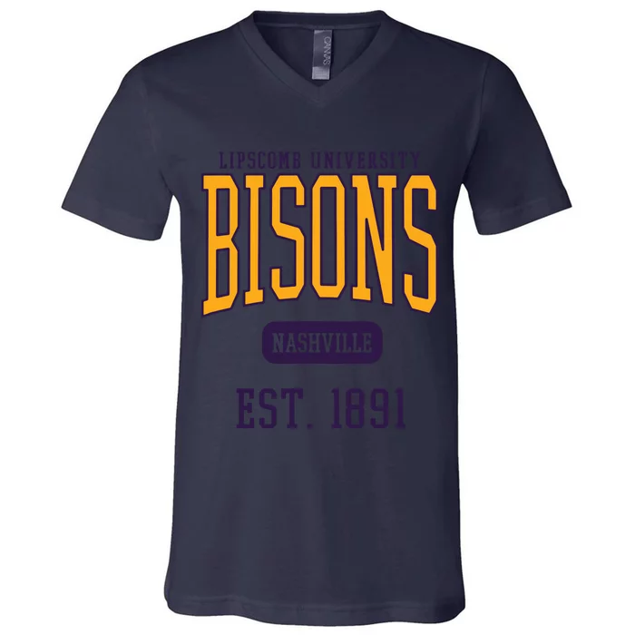 Lipscomb University Bison Est Date V-Neck T-Shirt