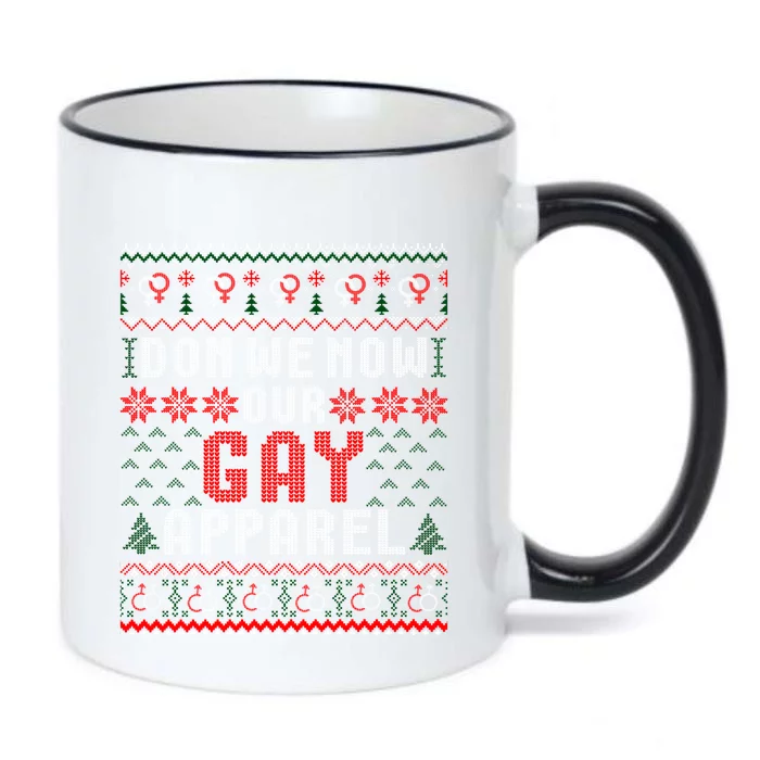 Lgbt Ugly Christmas Sweater Don We Now Our Gay Cool Gift Black Color Changing Mug