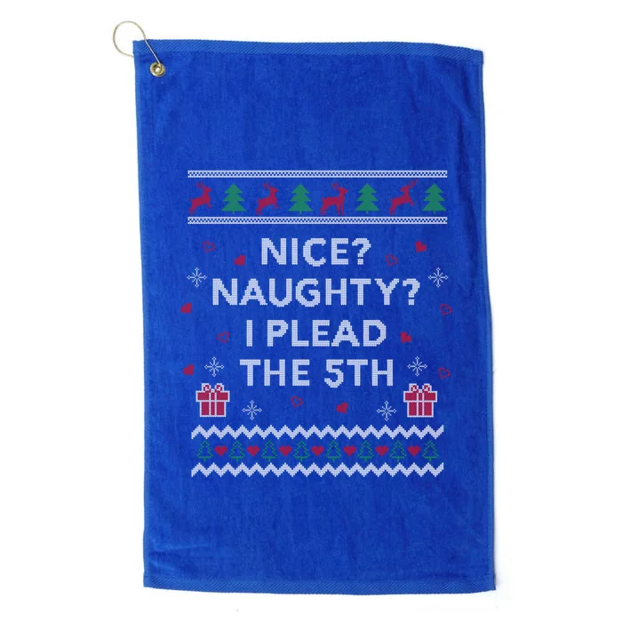 Lawyer Ugly Christmas Plead The 5th Law Student Attorney Funny Gift Platinum Collection Golf Towel