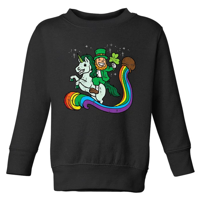 Leprechaun Unicorn Cute St Patricks Day Toddler Sweatshirt