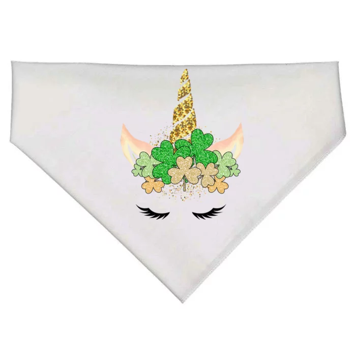 Lucky Unicorn Cute St Patrick's Day USA-Made Doggie Bandana