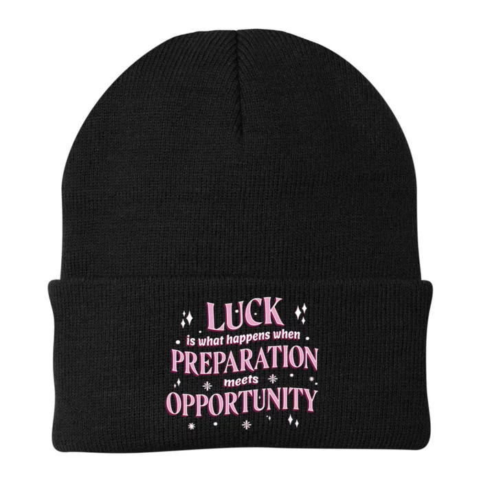 Luck Preparation Opportunity Knit Cap Winter Beanie