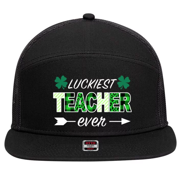 Luckiest Teacher Ever 7 Panel Mesh Trucker Snapback Hat