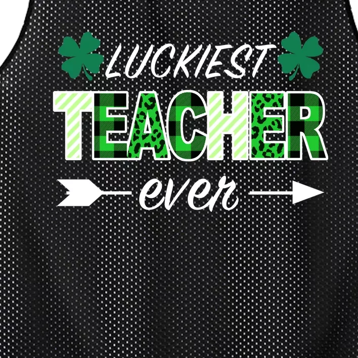 Luckiest Teacher Ever Mesh Reversible Basketball Jersey Tank