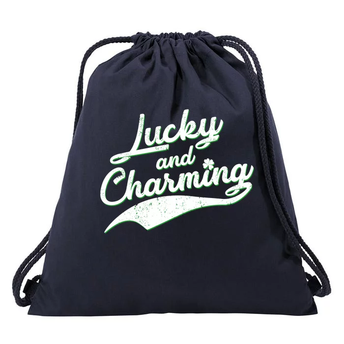 Lucky and Charming St Patrick's Day Drawstring Bag