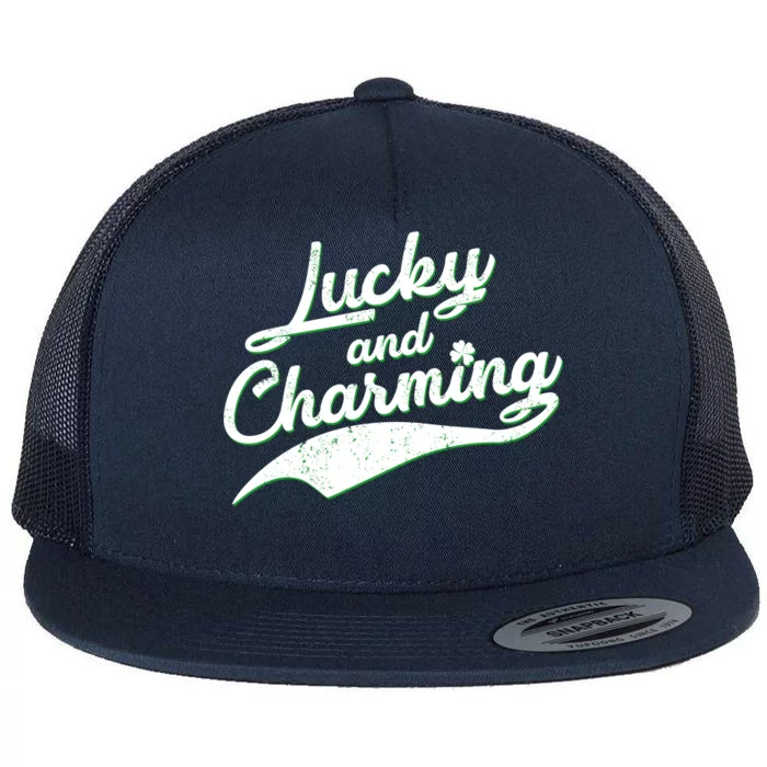 Lucky and Charming St Patrick's Day Flat Bill Trucker Hat