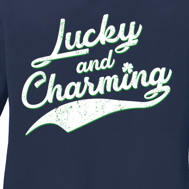 Lucky and Charming St Patrick's Day Ladies Long Sleeve Shirt