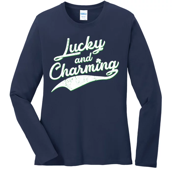 Lucky and Charming St Patrick's Day Ladies Long Sleeve Shirt