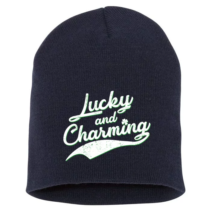 Lucky and Charming St Patrick's Day Short Acrylic Beanie