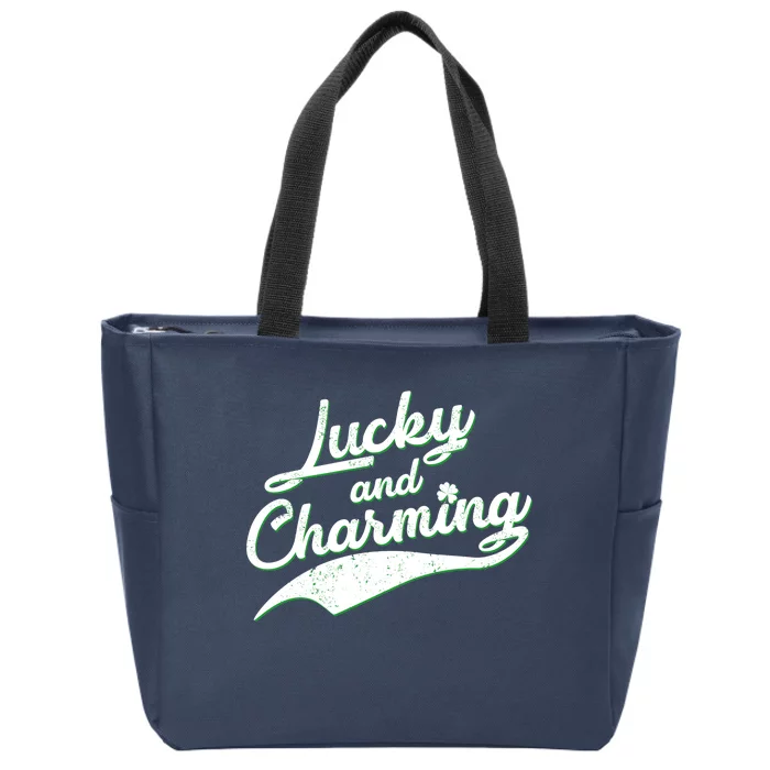 Lucky and Charming St Patrick's Day Zip Tote Bag