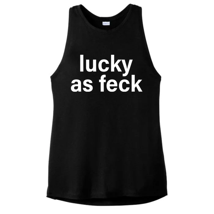 Lucky As Feck Ladies Tri-Blend Wicking Tank