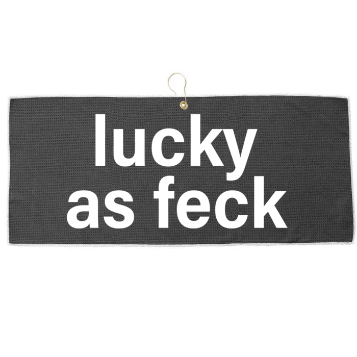 Lucky As Feck Large Microfiber Waffle Golf Towel