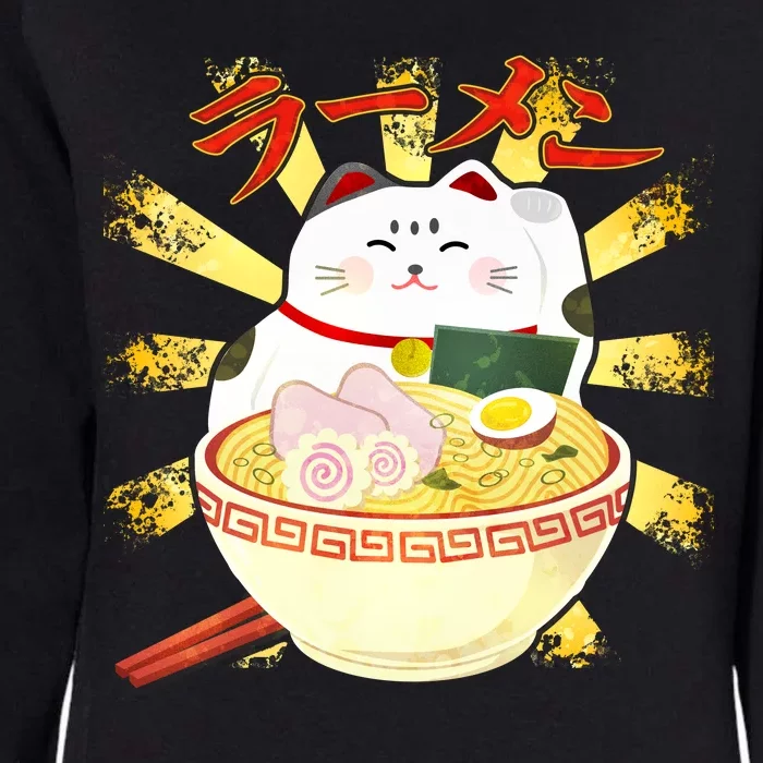 Lucky Cat Ramen Japanese Womens California Wash Sweatshirt